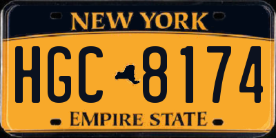 NY license plate HGC8174