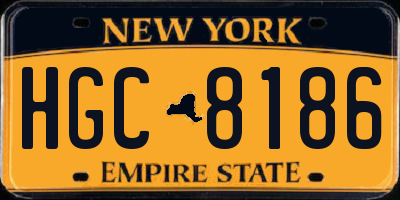 NY license plate HGC8186