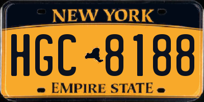 NY license plate HGC8188