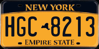 NY license plate HGC8213