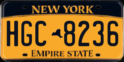NY license plate HGC8236
