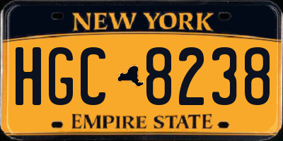 NY license plate HGC8238