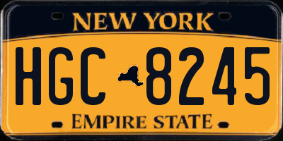 NY license plate HGC8245