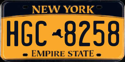 NY license plate HGC8258