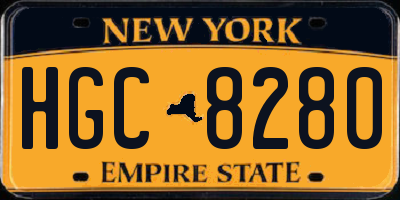 NY license plate HGC8280