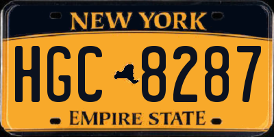NY license plate HGC8287