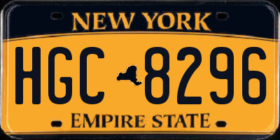NY license plate HGC8296