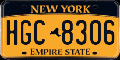 NY license plate HGC8306