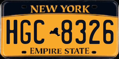 NY license plate HGC8326