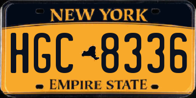 NY license plate HGC8336