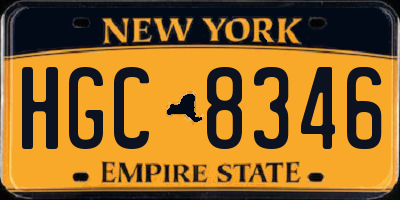 NY license plate HGC8346