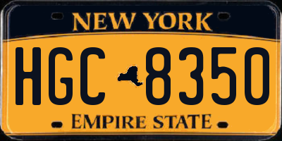 NY license plate HGC8350