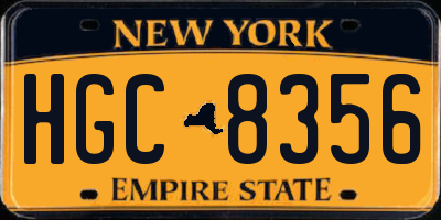 NY license plate HGC8356