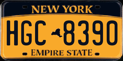 NY license plate HGC8390