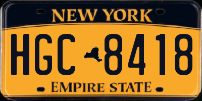 NY license plate HGC8418
