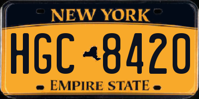 NY license plate HGC8420