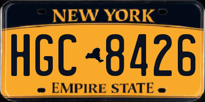 NY license plate HGC8426