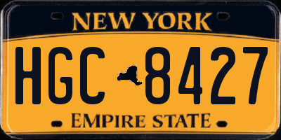 NY license plate HGC8427