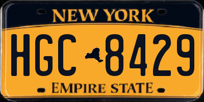 NY license plate HGC8429