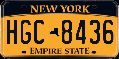 NY license plate HGC8436