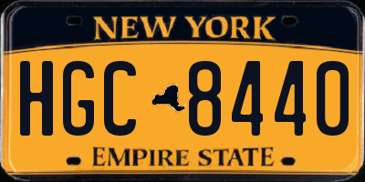 NY license plate HGC8440