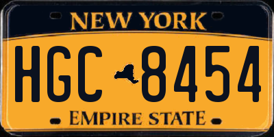NY license plate HGC8454