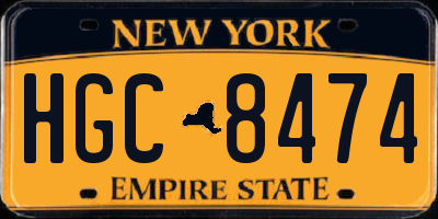 NY license plate HGC8474