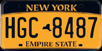 NY license plate HGC8487