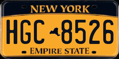 NY license plate HGC8526