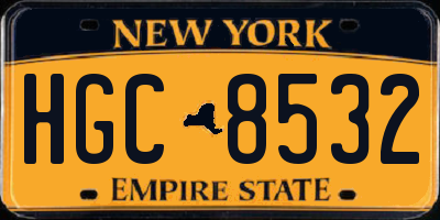 NY license plate HGC8532