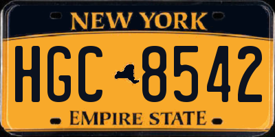 NY license plate HGC8542
