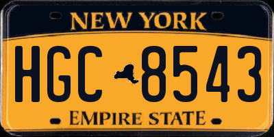 NY license plate HGC8543