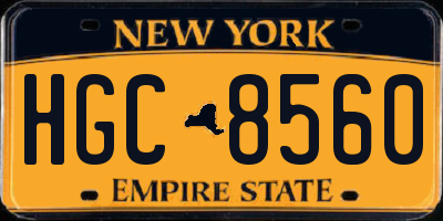 NY license plate HGC8560
