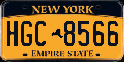 NY license plate HGC8566