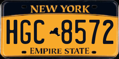 NY license plate HGC8572