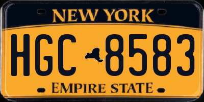 NY license plate HGC8583