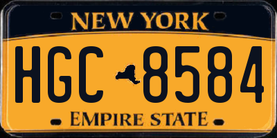 NY license plate HGC8584