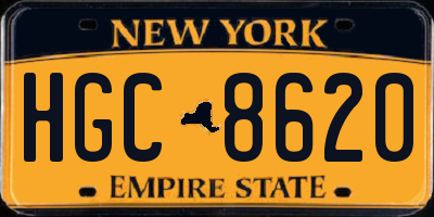 NY license plate HGC8620