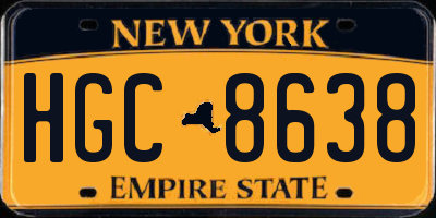 NY license plate HGC8638