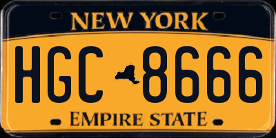 NY license plate HGC8666
