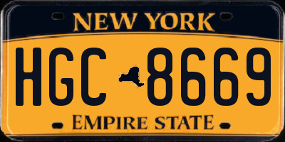 NY license plate HGC8669