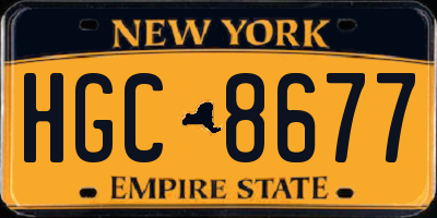 NY license plate HGC8677