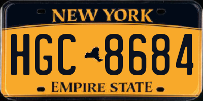 NY license plate HGC8684