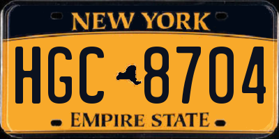 NY license plate HGC8704