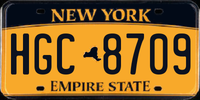 NY license plate HGC8709