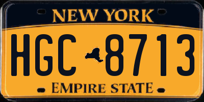 NY license plate HGC8713