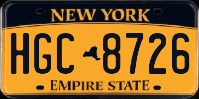 NY license plate HGC8726