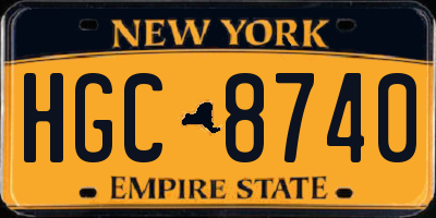 NY license plate HGC8740