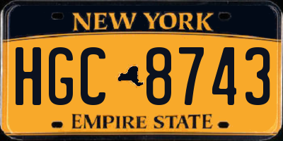 NY license plate HGC8743