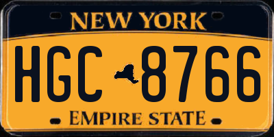 NY license plate HGC8766
